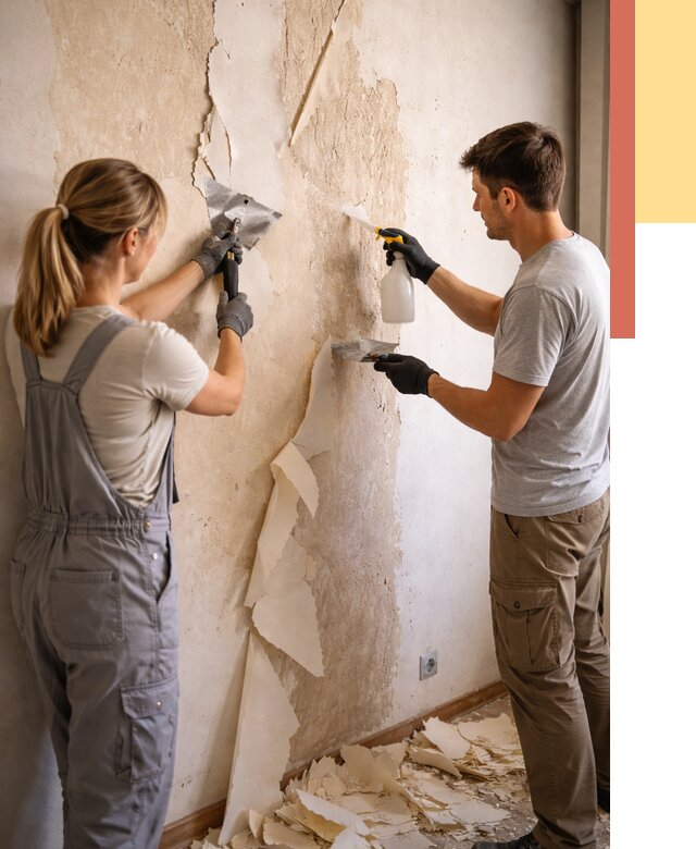 Снятие старых обоев в Дагестанских Огнях от 5420 руб. под ключ недорого | ОТДЕЛОЧНИК-Дгс