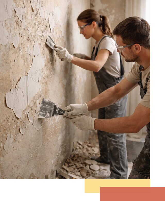 Снятие старой шпаклевки и подготовка поверхностей в Дагестанских Огнях