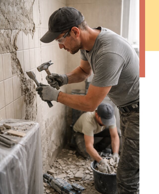 Демонтаж плитки со стен в Дагестанских Огнях от 877 руб. — быстро и недорого | ОТДЕЛОЧНИК-Дгс