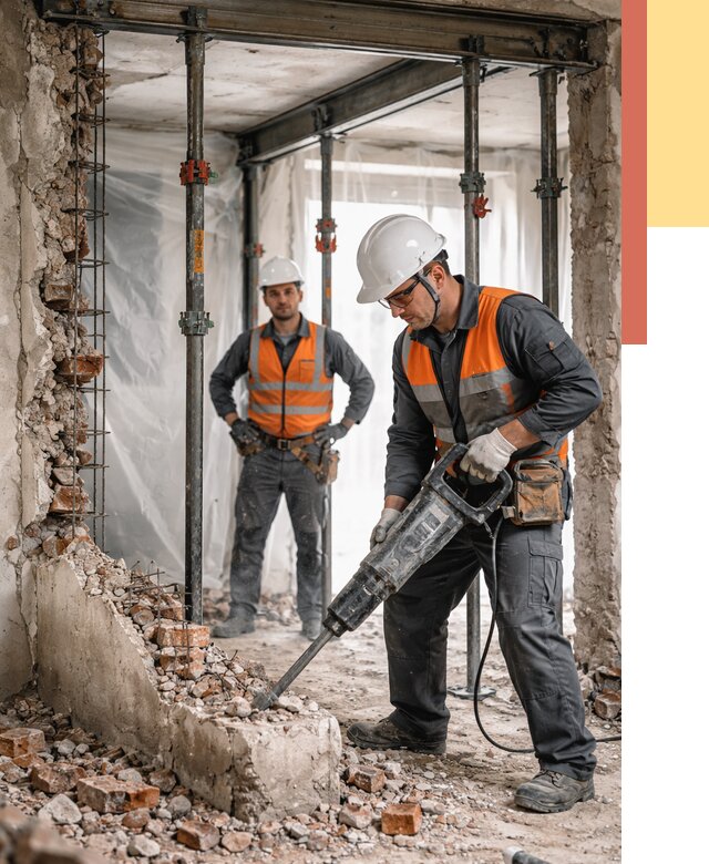 Снос несущих стен в Дагестанских Огнях от 10581 руб. — демонтаж несущей стены под ключ | ОТДЕЛОЧНИК-Дгс