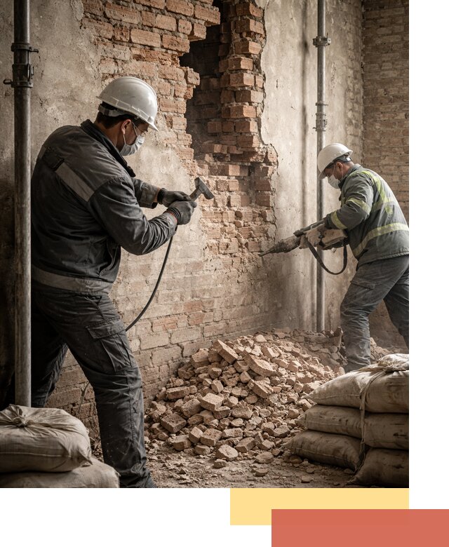 Демонтаж кирпичных стен в Дагестанских Огнях быстро и безопасно