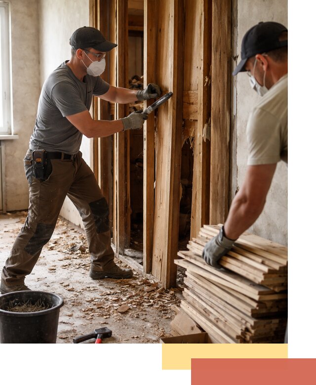 Демонтаж деревянных перегородок в Дагестанских Огнях быстро и аккуратно