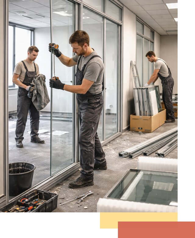 Демонтаж стеклянных перегородок в Дагестанских Огнях быстро и безопасно