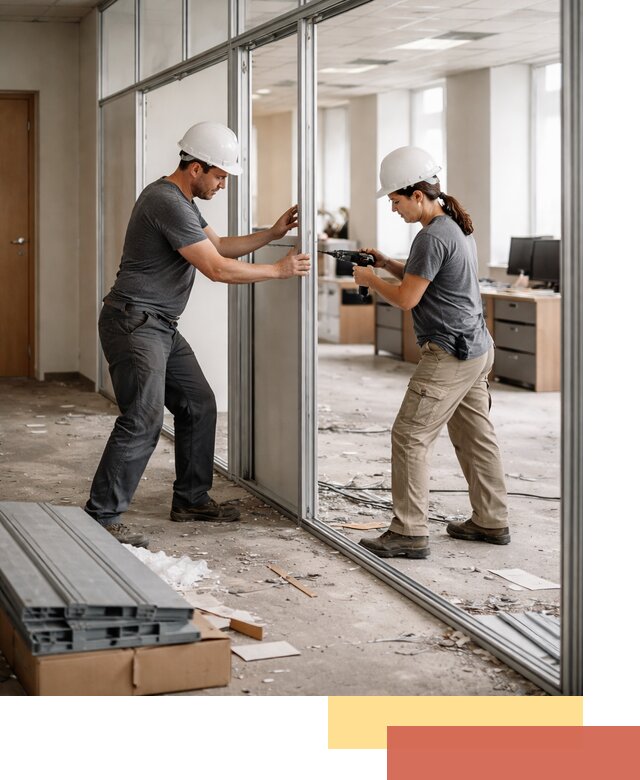 Демонтаж алюминиевых перегородок в Дагестанских Огнях быстро и аккуратно