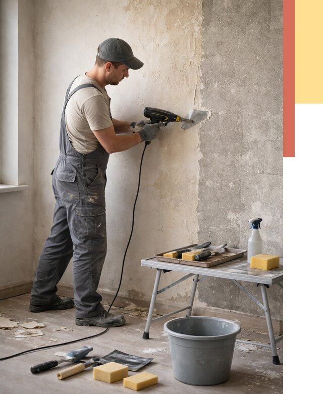 Очистка стен от клея в Дагестанских Огнях от 1910 руб. — снятие и удаление клея со стен | ОТДЕЛОЧНИК-Дгс