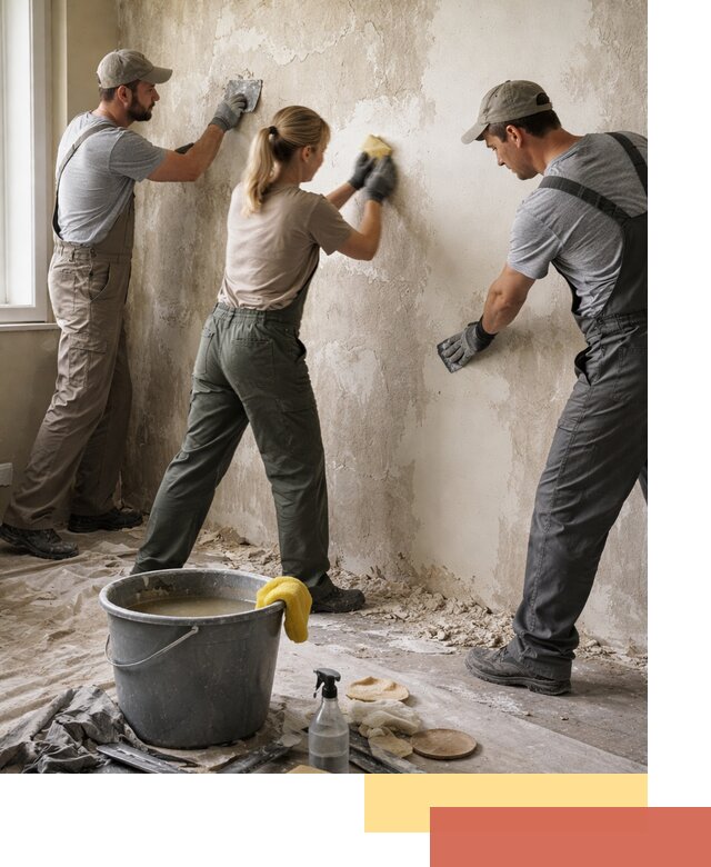 Очистка стен от клея и грунтовки в Дагестанских Огнях качественно и быстро