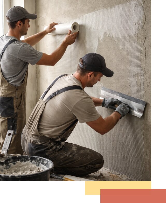 Армирование стен стеклосеткой в Дагестанских Огнях для прочной отделки