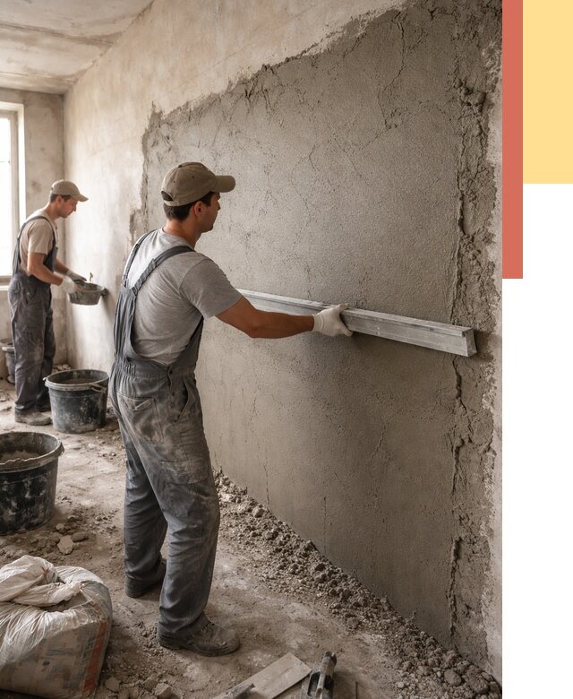 Цементная штукатурка стен в Дагестанских Огнях от 4645 руб/м2 — быстро и недорого | ОТДЕЛОЧНИК-Дгс