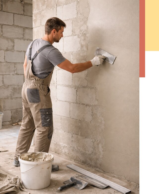 Штукатурка стен из газобетона в Дагестанских Огнях от 2168 руб./м2 — быстро и недорого | ОТДЕЛОЧНИК-Дгс