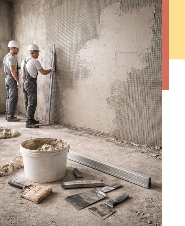 Штукатурка стен по сетке в Дагестанских Огнях от 5678 руб./м2 — быстро и недорого | ОТДЕЛОЧНИК-Дгс