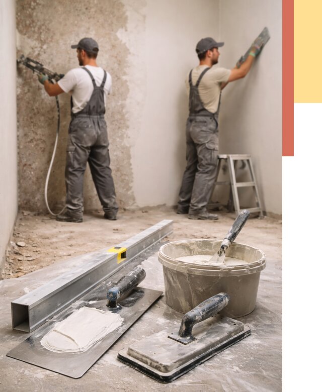 Штукатурка стен под обои в Дагестанских Огнях от 4645 руб./м2 — выравнивание под обои | ОТДЕЛОЧНИК-Дгс