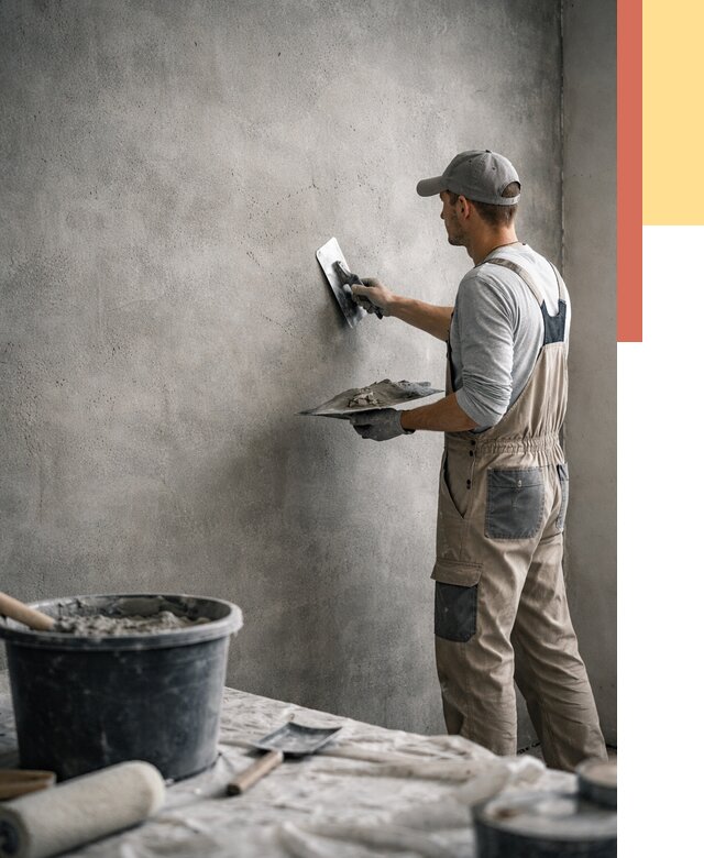 Декоративная штукатурка под бетон в Дагестанских Огнях от 2581 руб./м² — нанесение под ключ | ОТДЕЛОЧНИК-Дгс