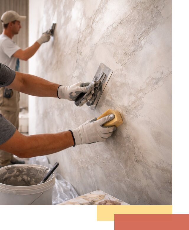 Декоративная штукатурка под мрамор в Дагестанских Огнях для стен и потолков