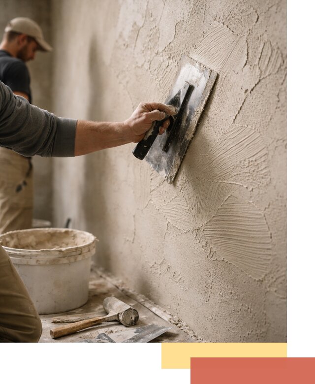 Фактурная штукатурка стен в Дагестанских Огнях — монтаж, отделка, реставрация