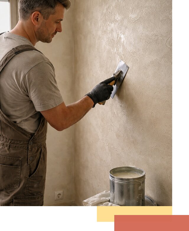 Нанесение воска на штукатурку в Дагестанских Огнях для защиты и блеска