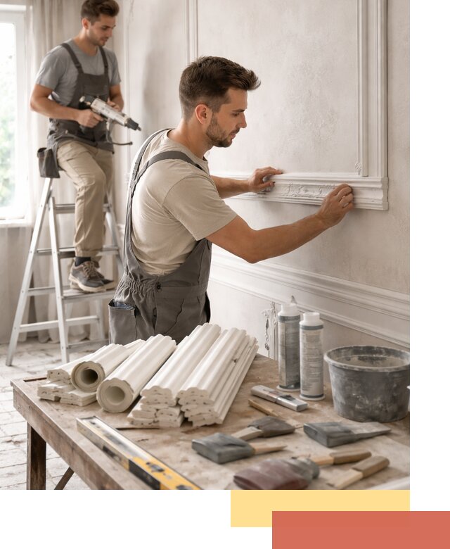 Монтаж лепнины на стены в Дагестанских Огнях профессионально и качественно