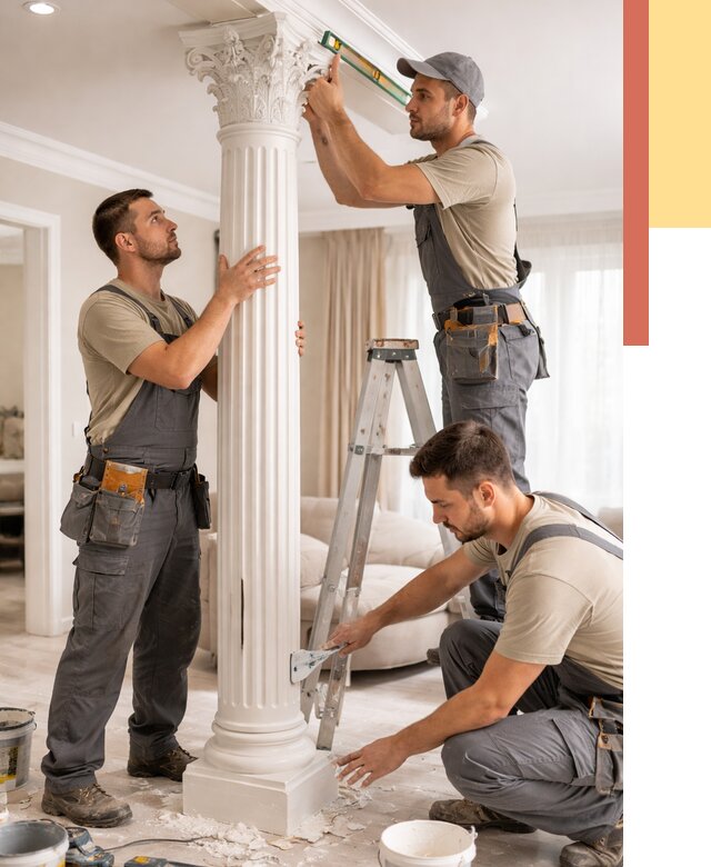 Установка декоративных колонн в Дагестанских Огнях от 12388 руб. под ключ | ОТДЕЛОЧНИК-Дгс