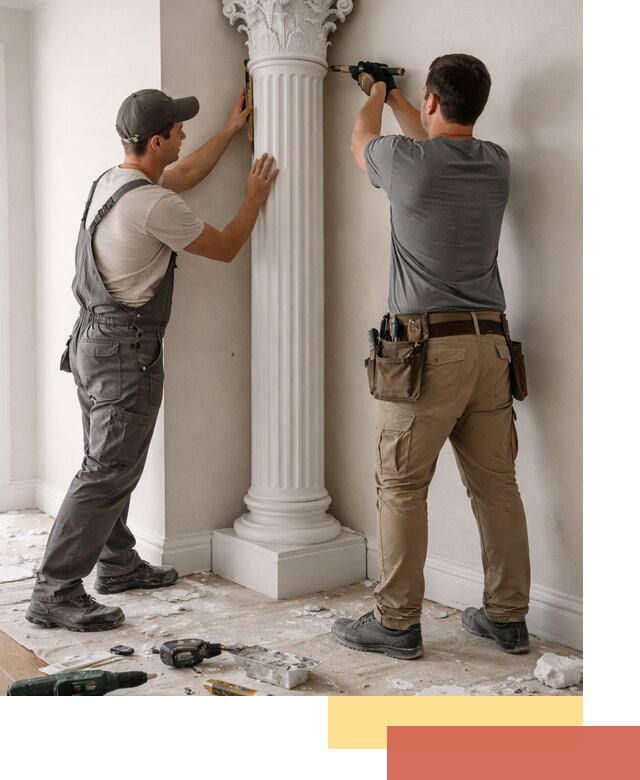 Установка декоративных колонн в Дагестанских Огнях под ключ