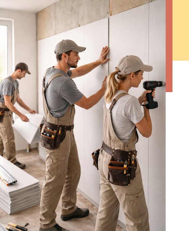 Монтаж ПВХ панелей на стены в Дагестанских Огнях от 465 руб/м2 — быстро и недорого | ОТДЕЛОЧНИК-Дгс