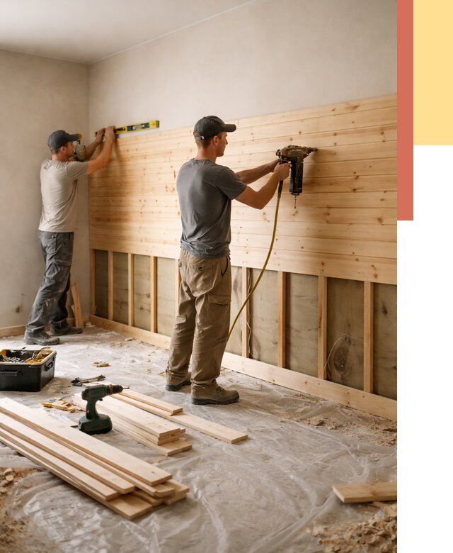 Монтаж деревянной вагонки на стены в Дагестанских Огнях от 7742 руб. | Услуги монтажа вагонки | ОТДЕЛОЧНИК-Дгс