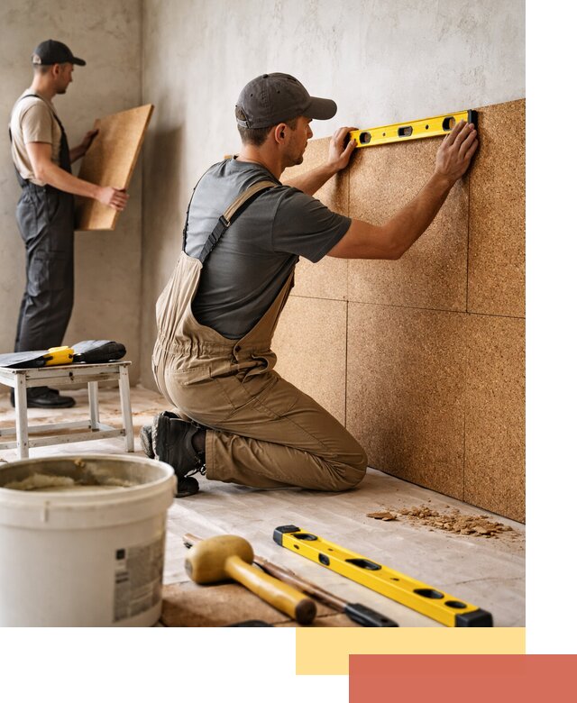 Монтаж пробковых панелей на стены в Дагестанских Огнях быстро и качественно