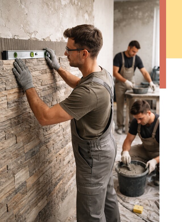 Монтаж искусственного камня в Дагестанских Огнях от 4645 руб. под ключ | ОТДЕЛОЧНИК-Дгс