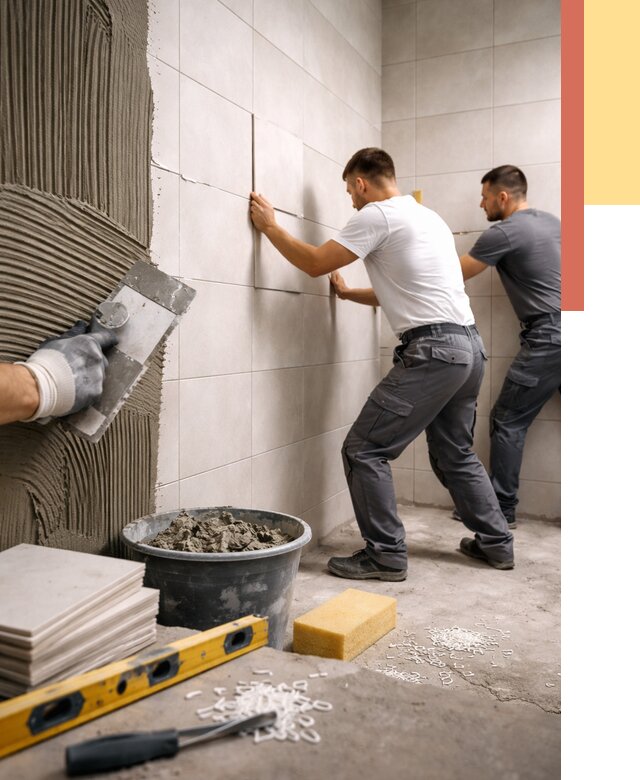 Укладка плитки на стены в Дагестанских Огнях от 877 руб. — качественно и недорого | ОТДЕЛОЧНИК-Дгс