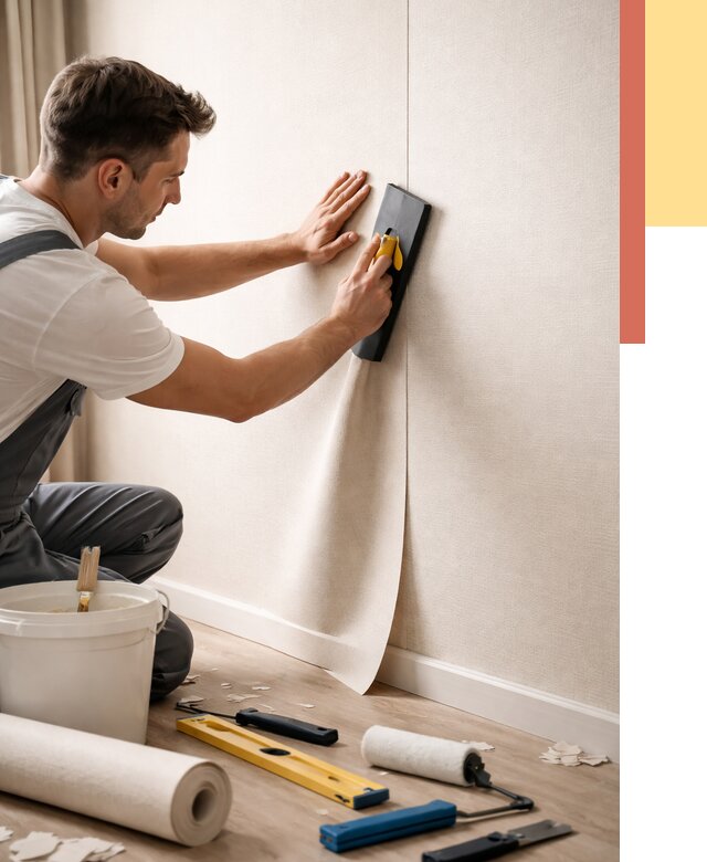 Поклейка виниловых обоев в Дагестанских Огнях от 4645 руб. | Быстро и недорого — ОТДЕЛОЧНИК-Дгс