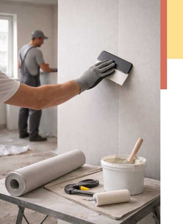 Поклейка обоев под покраску в Дагестанских Огнях от 3613 руб. за м2 | ОТДЕЛОЧНИК-Дгс