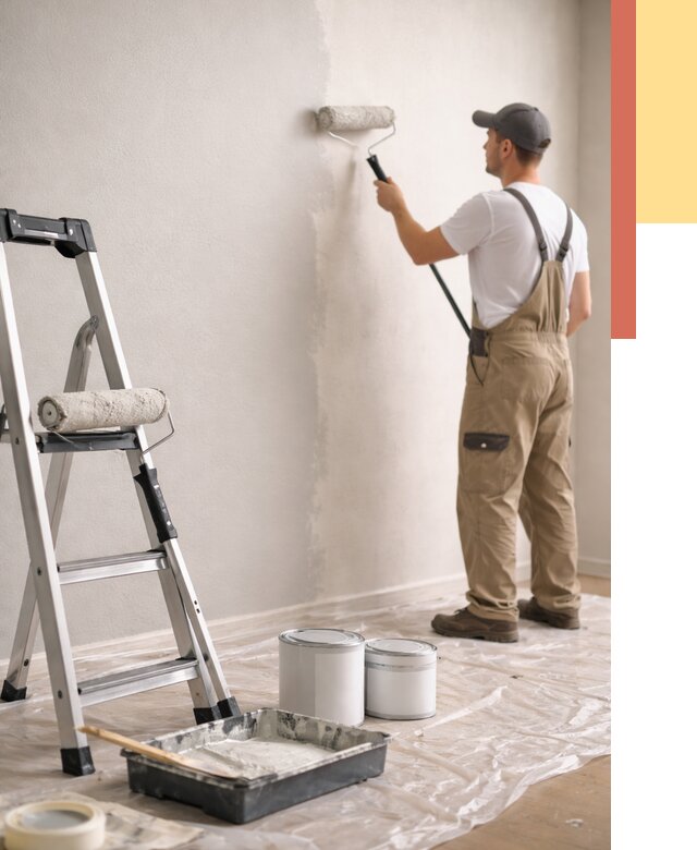 Покраска стен латексной краской в Дагестанских Огнях от 4645 руб. за м2 | ОТДЕЛОЧНИК-Дгс