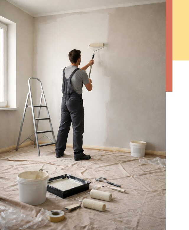 Покраска стен моющейся краской в Дагестанских Огнях от 361 руб./м² — быстро и недорого | ОТДЕЛОЧНИК-Дгс