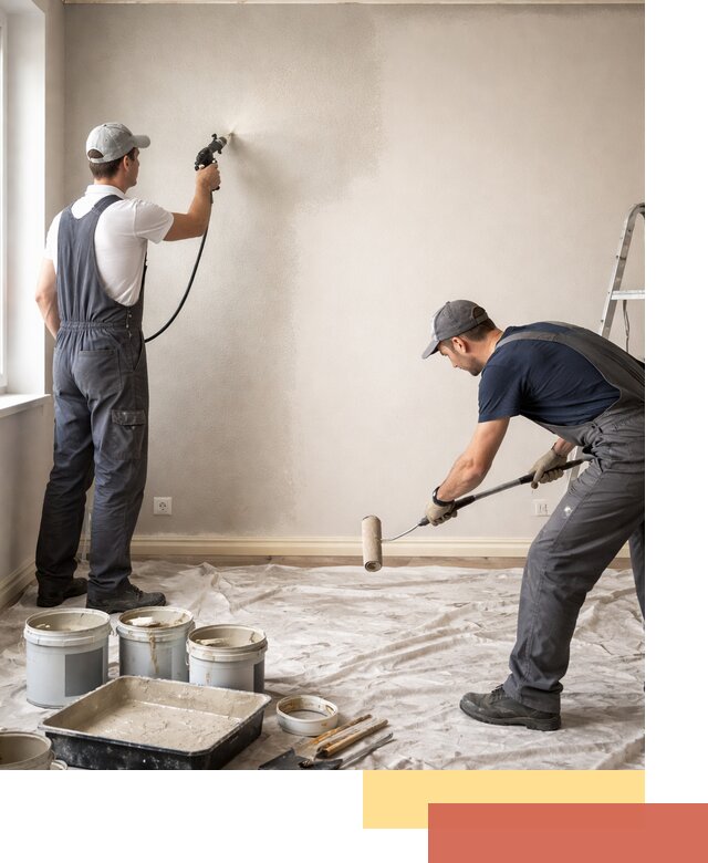 Покраска стен моющейся краской и защита поверхностей в Дагестанских Огнях