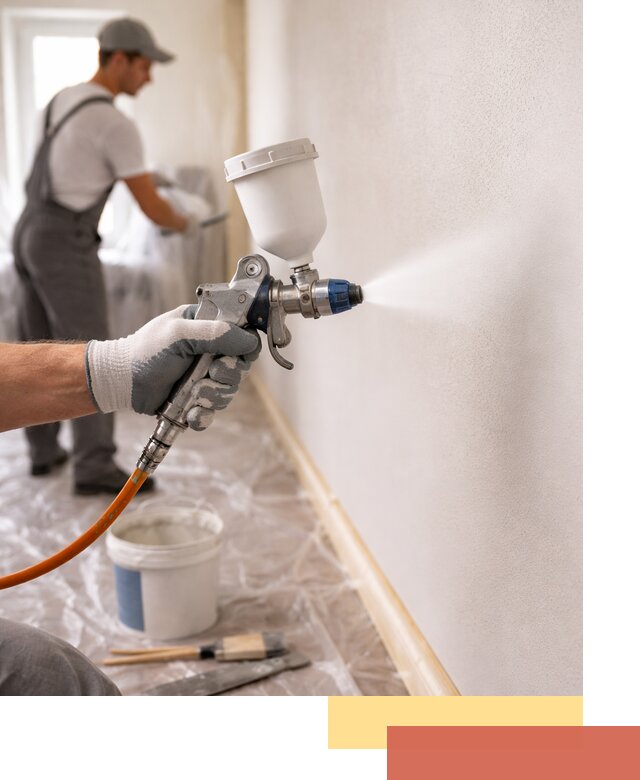 Покраска стен краскопультом в Дагестанских Огнях быстро и качественно