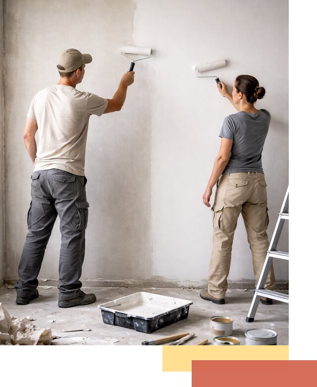 Окраска стен по стеклохолсту в Дагестанских Огнях качественно и долговечно