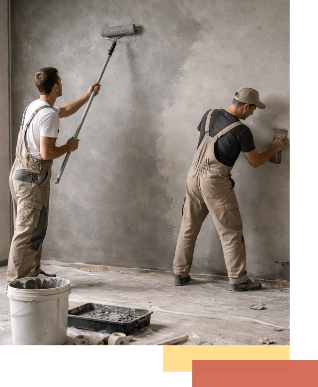 Покраска стен под бетон в Дагестанских Огнях профессионально и недорого