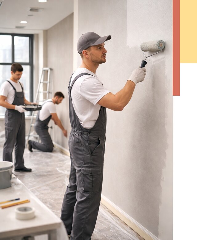 Покраска стен в офисе в Дагестанских Огнях от 8775 руб. — быстро и недорого | ОТДЕЛОЧНИК-Дгс