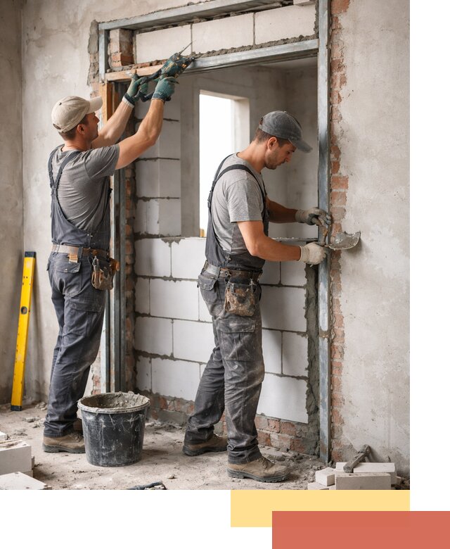 Закладка дверного проема под ключ в Дагестанских Огнях: демонтаж, монтаж, отделка