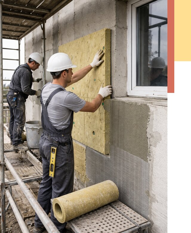 Утепление стен в Дагестанских Огнях от 4439 руб. под ключ — быстро и недорого | ОТДЕЛОЧНИК-Дгс