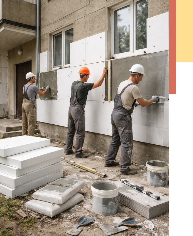 Утепление стен пенопластом в Дагестанских Огнях от 1807 руб. — недорого и под ключ | ОТДЕЛОЧНИК-Дгс