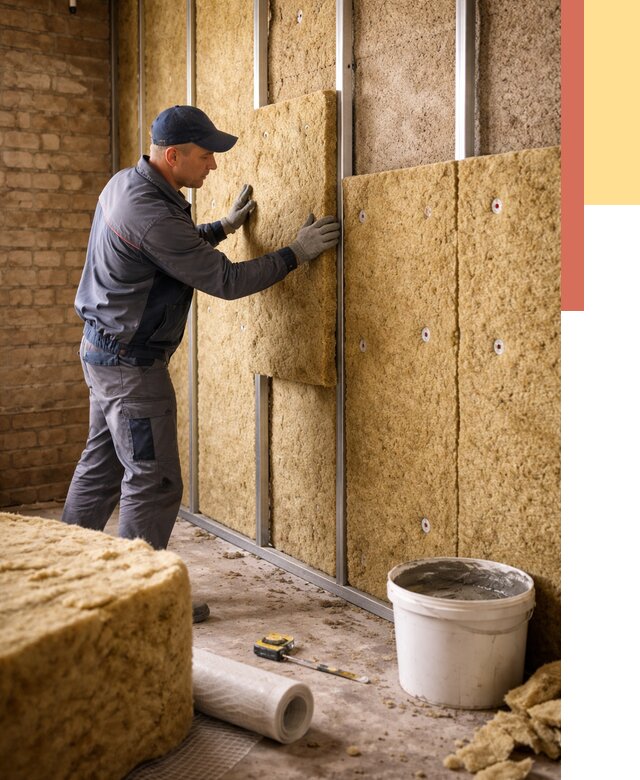 Утепление стен минватой в Дагестанских Огнях от 1394 руб./м2 — недорого и быстро | ОТДЕЛОЧНИК-Дгс