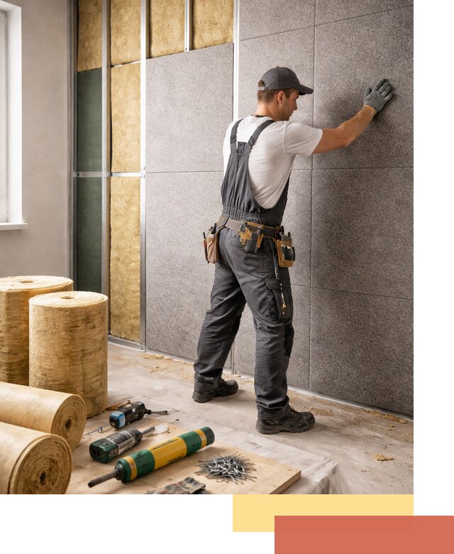 Профессиональная шумоизоляция стен в Дагестанских Огнях для квартиры и офиса