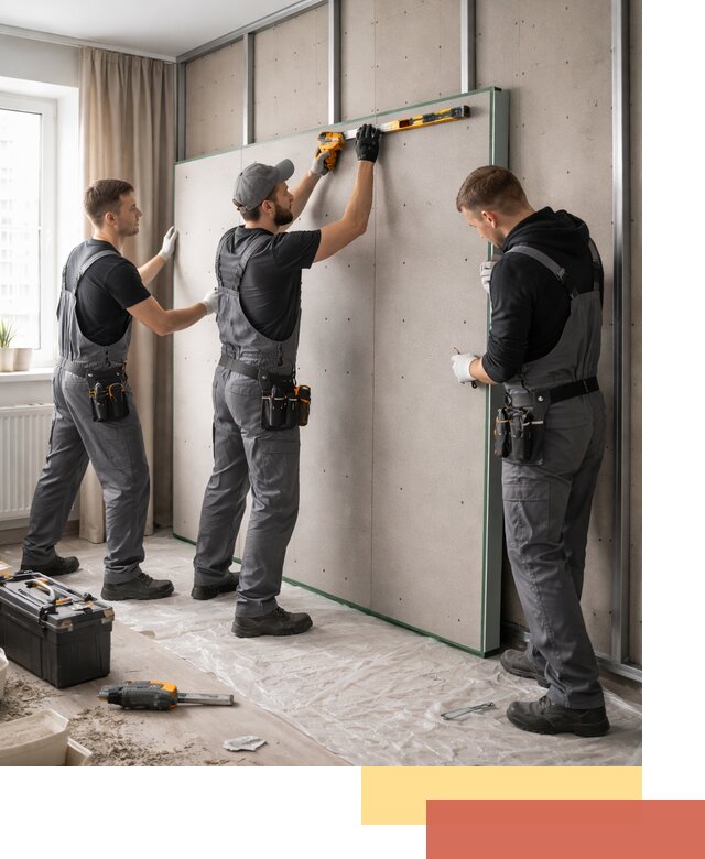 Шумоизоляция стен панелями ЗИПС в Дагестанских Огнях для жилых и коммерческих помещений