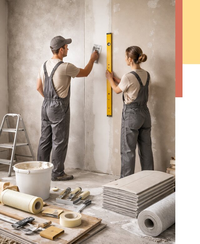 Отделка стен в Дагестанских Огнях от 1548 руб/м² — недорого, быстро, под ключ | ОТДЕЛОЧНИК-Дгс