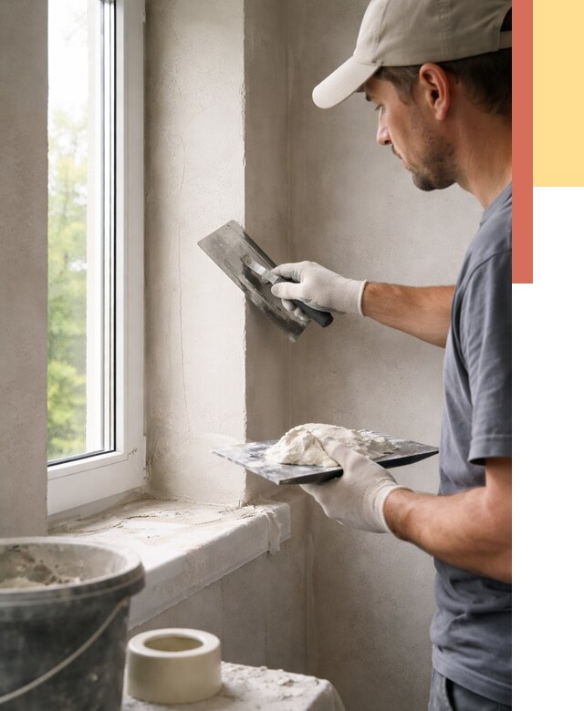 Штукатурка откосов в Дагестанских Огнях от 4645 руб/м² — услуги и выравнивание под ключ | ОТДЕЛОЧНИК-Дгс