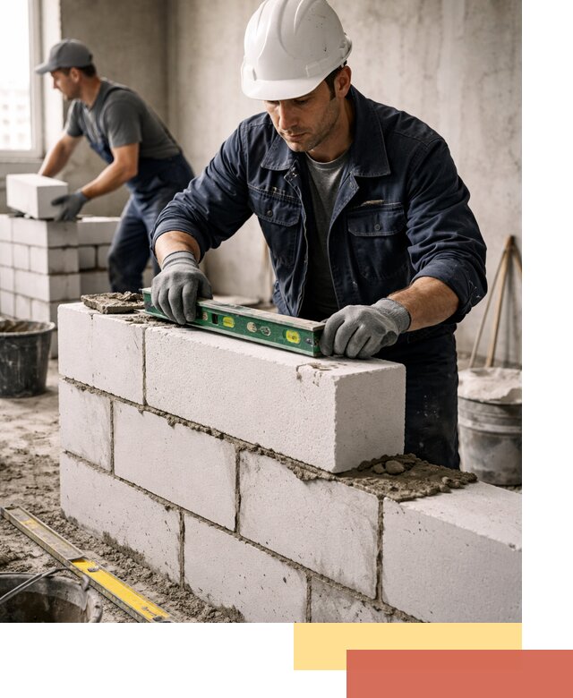 Кладка перегородок из пеноблока под ключ в Дагестанских Огнях