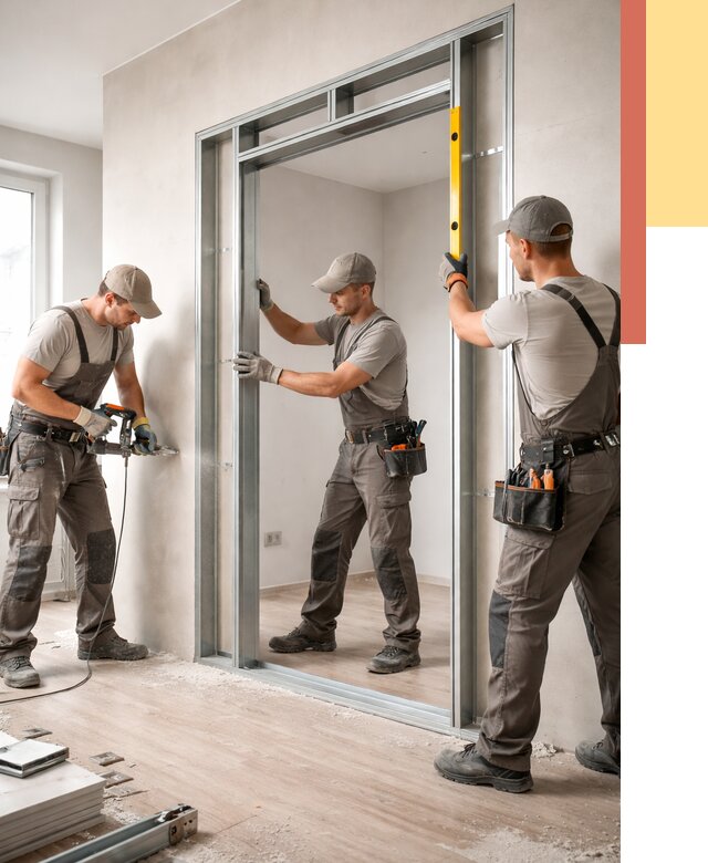 Устройство дверного проема в перегородке в Дагестанских Огнях от 4645 руб. под ключ | ОТДЕЛОЧНИК-Дгс