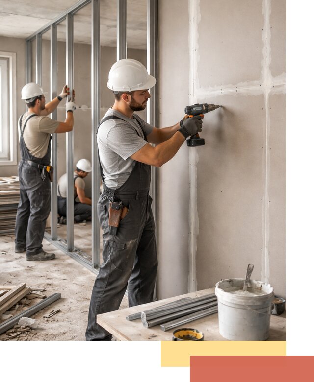 Перегородки из огнестойкого гипсокартона в Дагестанских Огнях под ключ