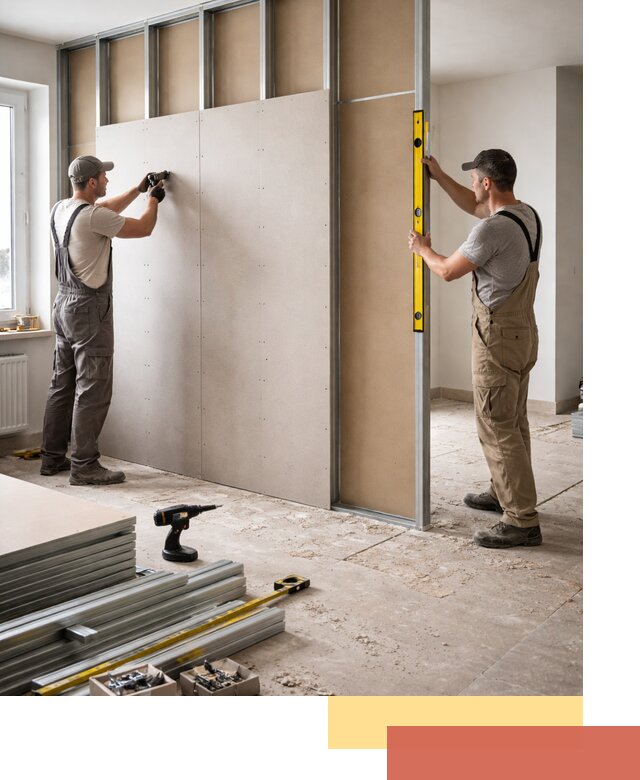 Зонирующая перегородка из гипсокартона под ключ в Дагестанских Огнях