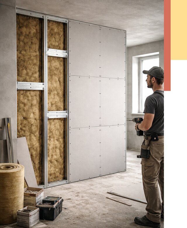 Усиленная перегородка под навеску в Дагестанских Огнях от 13213 руб. — монтаж под ключ | ОТДЕЛОЧНИК-Дгс