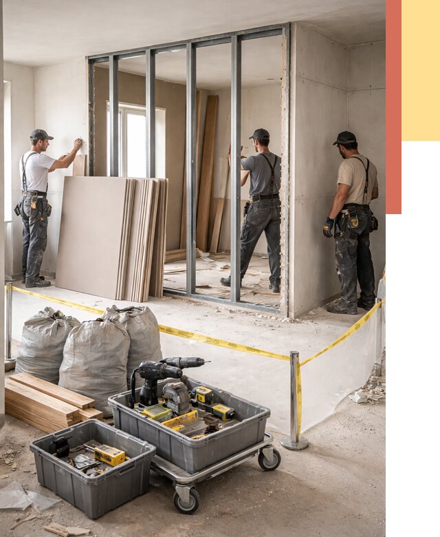 Перенос гипсокартонной перегородки в Дагестанских Огнях под ключ от 4645 руб. | Демонтаж и монтаж – ОТДЕЛОЧНИК-Дгс